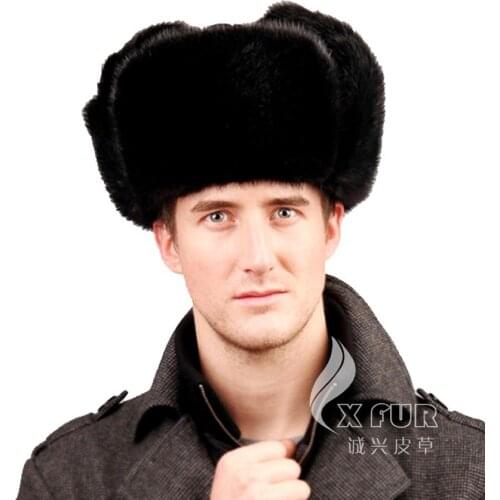 CX-C-106A2 Aliexpress Retail Sale Mens Fur Hat Genuine Mink Fur Hats