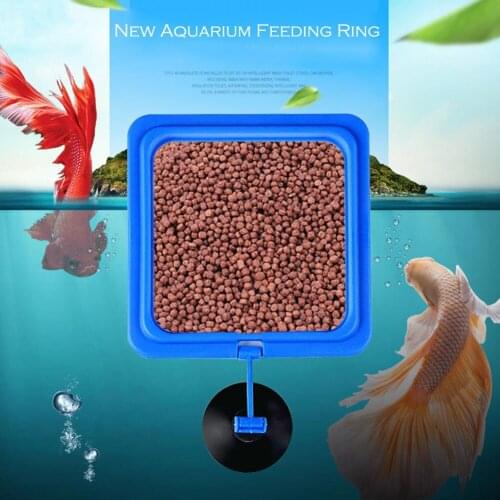 New Aquarium Feeding Ring Fish Tank Station Floating Food Tray Feeder Square Circle Accessory Water Plant Buoyancy Suction Cup