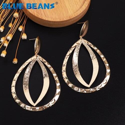 New Gold Color fashion Earrings for Women Metal Jewelry Drop Dangle Geometric big Earring Simple Earings Girls Statement Brincos