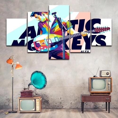 Singer Poster Modular 5 Pcs Alex Turner Canvas Picture Modern Wall Art Paintings for Living Room Home Decor No Frame HD Prints