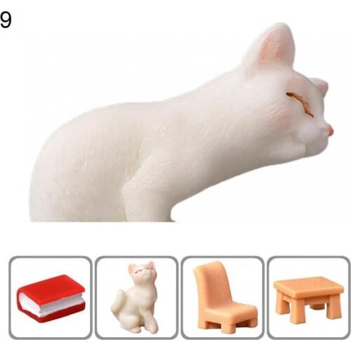 Realistic Useful Miniature Small Cat Decorative Figurines Small Size Small Cat Statue Long Lasting Kitten Accessories