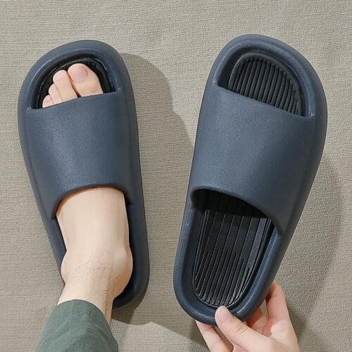 Summer Mens Slippers Women Thick Sole Soft Indoor Platform Shoes Male Flip Flops Bathroom Home Slides EVA Anti-slip Sandals