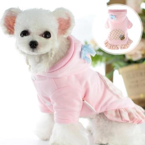 With Button Stylish Pet Winter Dress With Button Dress-up Pet Winter Dress Bowknot for Kitty