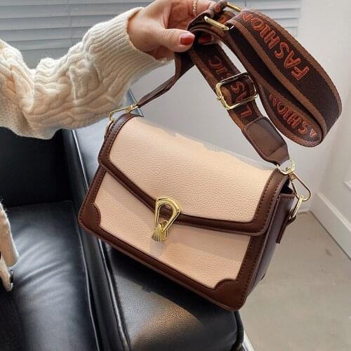Fashion Design Solid Color PU Leather Crossbody Bag for Women 2021 Trend Handbag and Purse Female Luxury Simple Shoulder Bags