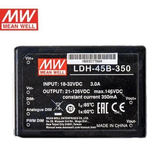 MEAN WELL DC DC step-up Converter LDH-45B-1050 45W Input 18-32VDC to 21-43VDC 1050mA PIN style DC-DC Constant Current LED Driver