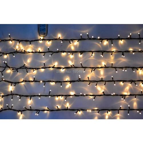 Extendable Rubber Cable Light String Outdoor Use Black Cable Warm White LED 4.5m 45 PCs LED Warm White for Holiday Decoration