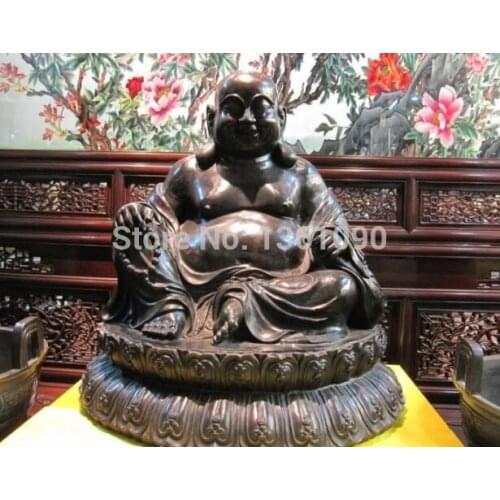 Xd 00821 35 Chinese Buddhism Pure Copper Bronze Happy Laugh arhat Maitreya Buddha Statue