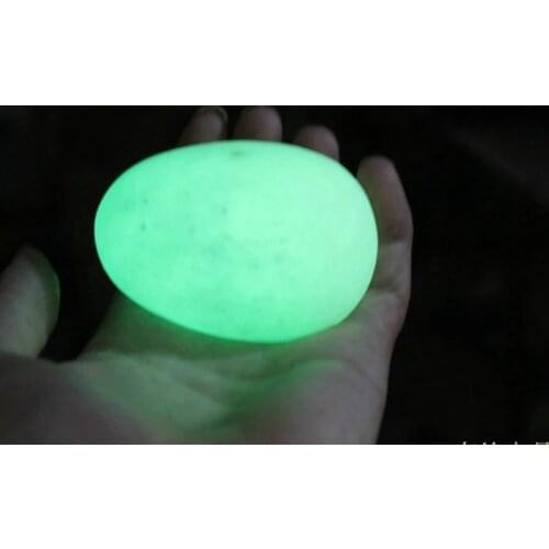 45mm -48mm Green Glow Calcite Glow In Luminous Crystal Egg The Dark Stone Ball Sphere egg Healing Wholesal