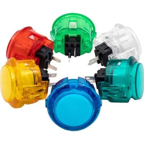 1pcs Transparent No LED Arcade 30mm Push Button Copy SANWA OBSF-30 OBSN-30 for DIY Raspberry pi MAME PC Pandora Game