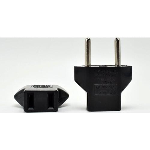 1PC US USA to EU Europe Euro AC Power Plug Converter Travel Adapter Charger B85B