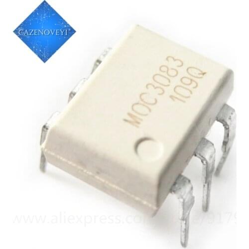 10pcs/lot MOC3083 M0C3083 EL3083 DIP-6 Triac & SCR Output Optocouplers 800VDRM IFT=5mA 6 Pin Optocoupler New original In Stock