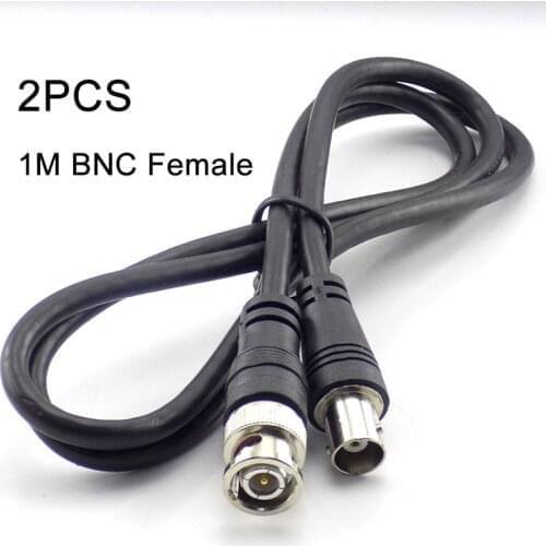 2pcs 1M BNC Female To Male Adapter Cable For CCTV Camera BNC Connector Extension Coaxial Line Camera Accessories W17