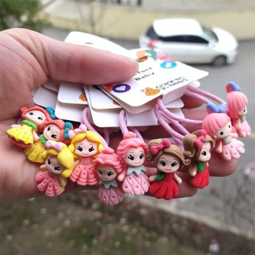 2PCS New Cute Sweet Beautiful Princess Headwear Kids Cartoon Elastic Hair Bands Children Ropes Girls Accessories Baby Headdress