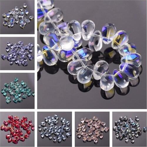 20pcs 9x6mm Small Teardrop Shape Crystal Glass Loose Crafts Beads Top Drilled Pendants for Earring Jewelry Making DIY Crafts