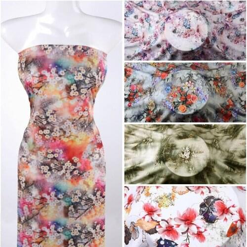 2021artificial Silk Satin 60D Cotton Rayon Fabrics for Sewing Cheongsam Pajama Dress Handmade Design Needlework Cloth 100*148cm