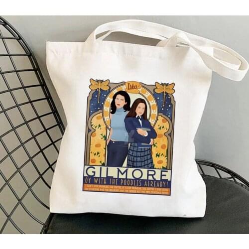 2021 Shopper Tow Women Gilmore Girls Printed Tote Bag women Harajuku shopper handbag Shoulder shopping bag Lady Canvas Bag