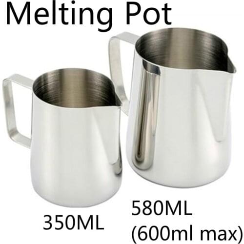 350ml 580ml 900ml Melting Pot with Inner Electroplating Scale Handle Heating Cup for Milk/Coffee/Chocolate DIY Soap/Candle Tool