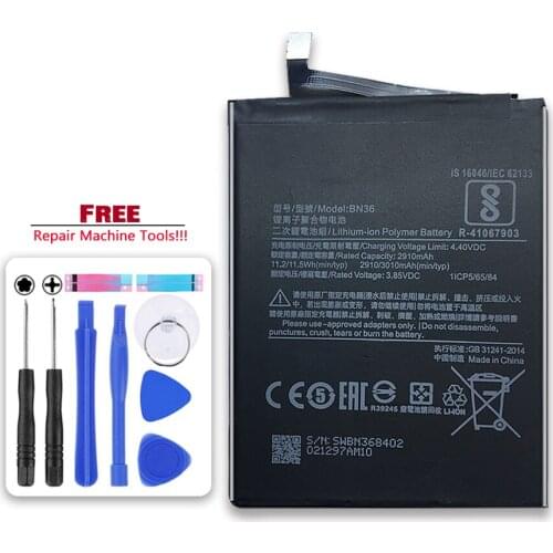 For Xiao Mi Battery BN36 3010 mAh for Xiaomi Mi6X Mi 6X MiA2 Mi A2 High Quality Phone Replacement Batteries