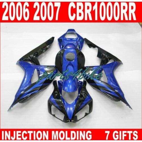 Free customize for HONDA cbr 1000rr 2006 2007 fairings jewely blue black 06 07 CBR1000RR fairing kits 7 gifts GUY86