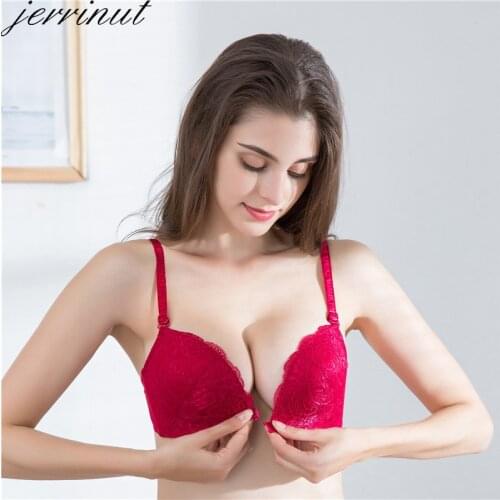 Jerrinut Front Closure Bras For Women Underwear Sexy Lace Bralette Push Up Brassiere BH Wireless Bra Breathable Soutien Gorge