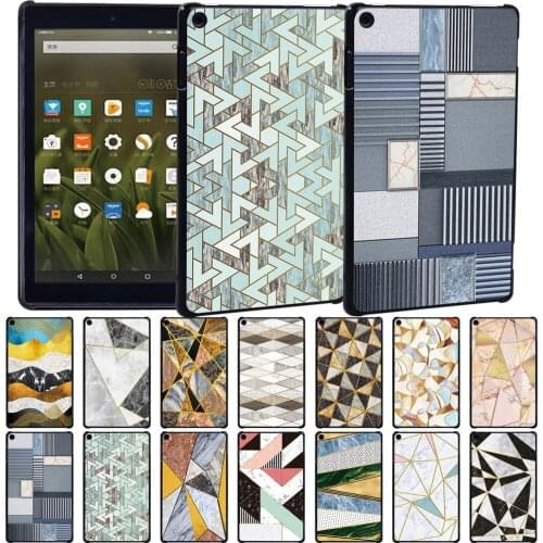 Tablet Cover Case for Amazon HD 8(6th/7th/8th Gen)/HD 10(5th/7th/9th Gen)/Fire 7(5th/7th/9th Gen) Slim Anti-Fall Back Case+ Pen