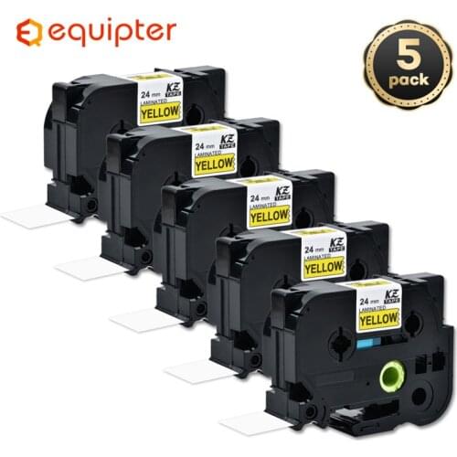 5pcs Black on Yellow Label Tape P-Touch Compatible for Brother TZ 651 TZe651 tze 651 tz651 tze-651 24mm 8M label maker