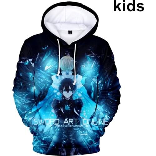 2 To 14 Years Kids Hoodie Sword Art Online 3d Printed Hoodies Sweatshirt Boys Girls Anime SAO Jacket Coat Children Clothes