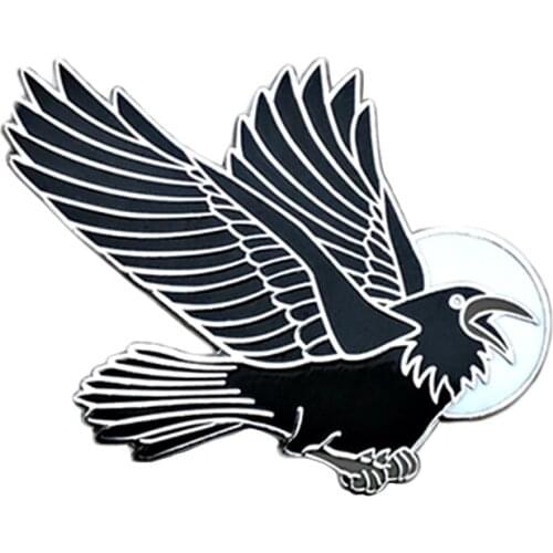 Raven enamel Pin Black Bird laple Pin Witch Pin Goth Magic brooch