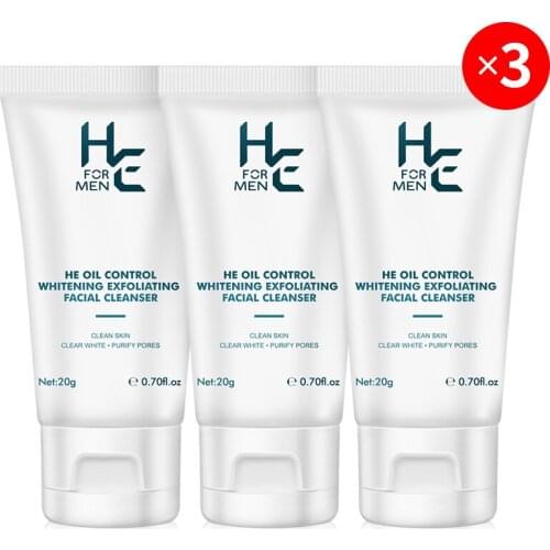 Hearn Whitening Cleanser 20g*3 Oil Control Blackheads Brightening Moisturizing Mens Skin Care