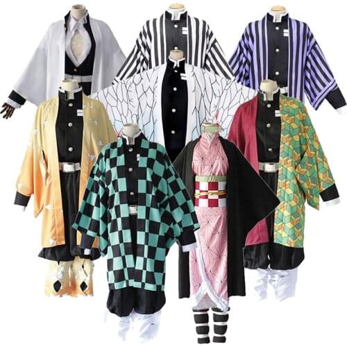 Anime Kimetsu No Yaiba Demon Slayer Cosplay Costume Kamado Tanjirou Nezuko Agatsuma Zenitsu Tomioka Giyuu Muzan Costume