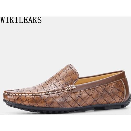 Black Men Loafers Crocodile Shoes Luxury Leather Casual Shoes Man Slip on Shoes Men 2021 Square Toe Chaussure Homme Luxe Marque