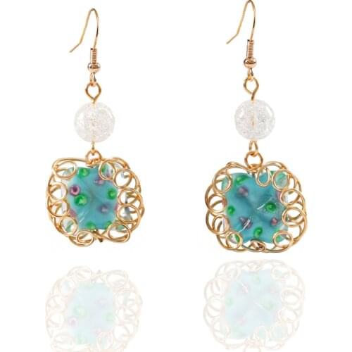 LANFLORA new Crystal handmade women earrings Classic copper alloy earrings for girlfriend birthday gift