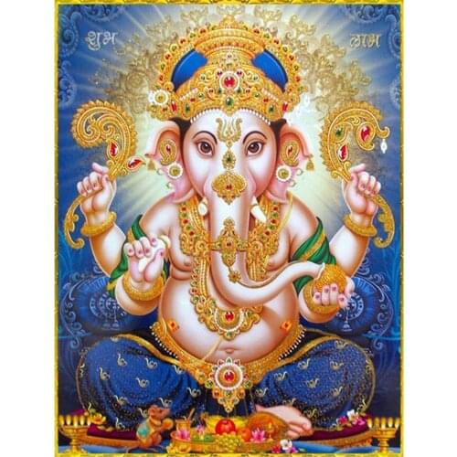 Region Ganesha DIY Cross Stitch Embroidery 11CT Kits Craft Needlework Set Cotton Thread Printed Canvas Home Decoration Room