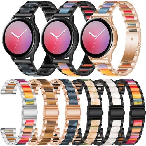 Stainless Steel Resin Watch Band 22mm Strap for HUAWEI WATCH GT for Samsung Galaxy Watch 46mm Replacement Asus Zenwatch 2 1.63"