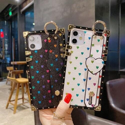 Luxury Wrist strap love case for iPhone 11 12 Pro Max mini Waterproof phone for XR women XS Max XS 7 8 plus fashion 6splus