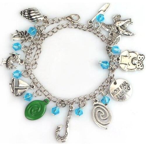 Moana Charm Bracelet Dream Life Romantic Film Series Accessories Crystal Beads Bracelet Bangles for Women Gift