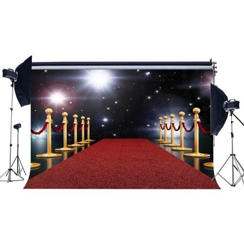 Stage Backdrop Red Carpet Twinkle Star Starry Night Bokeh Glitter Sequins Hollywood Golden Rail Wedding Background