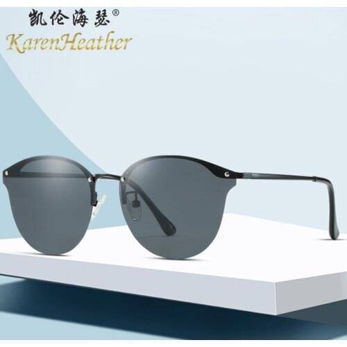 2020 Women Vintage Photochromic Polarized Semi-Rimless Sunglasses Women Change color Men Fashion Glasses lentes de sol mujer