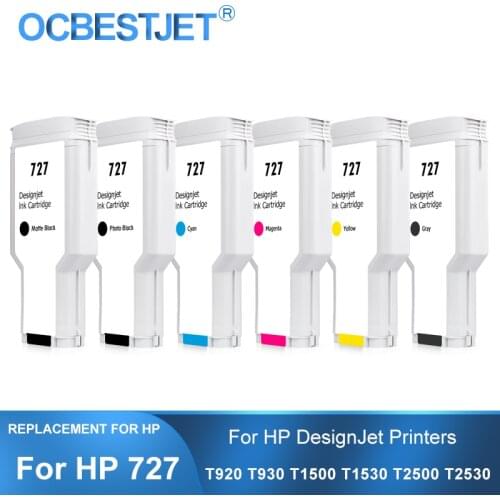 [Third Party Brand] For HP 727 Replacement Ink Cartridge For HP DesignJet T920 T930 T1500 T1530 T2500 T2530 (PBK C M Y GY MBK)