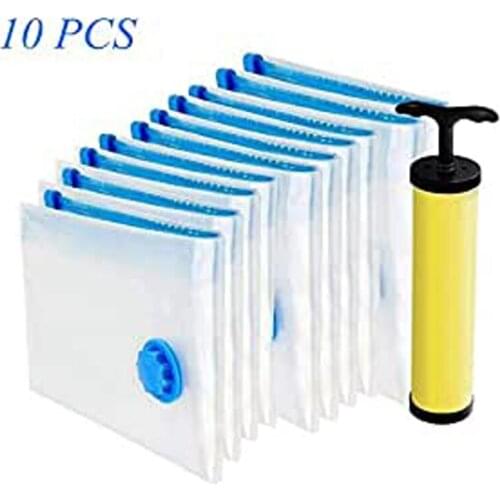 10pcs Vacuum Bags for Clothes Travel Pump Space Saver Toy Storage Compressed Garment Bag Best Vacuum Sealer