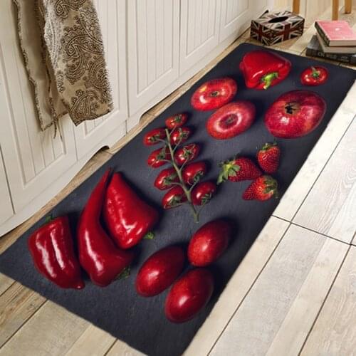 Fruit Design Carpet Kitchen Bathroom Corridor Entrance Door Mat Vegetable Design Anti Slip Bibulous Long Anti Fouling Floor Mat