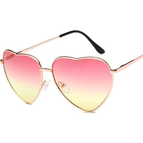 Girlview retro heart shape sunglasses female multicolor cute metal glasses gradient sunglasses student