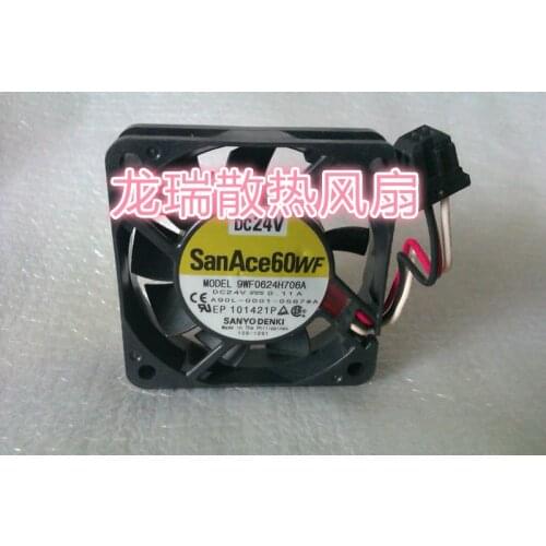 Sanyo Denki 9WF0624H706A DC 24V 0.11A 60x60x15mm 3-wire Server Cooling Fan