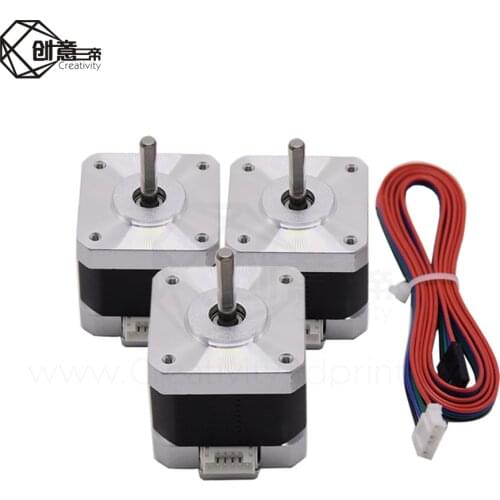 3pcs 4-lead Nema17 Stepper Motor 42 motor Nema 17 motor 1.7A (17HS4401) 3D printer motor and CNC XYZ with cable HX2.54/Dupont