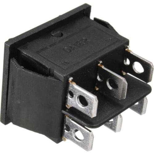 6-Pin DPDT Power Window Momentary Rocker Switch 250V/10A 125V/15A