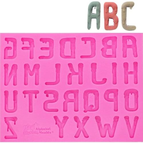 Alphabets Letters ABC Fondant Cake Mold Silicone Cookie Mousse Chocolate Molds DIY Kitchen Baking Tools T1200