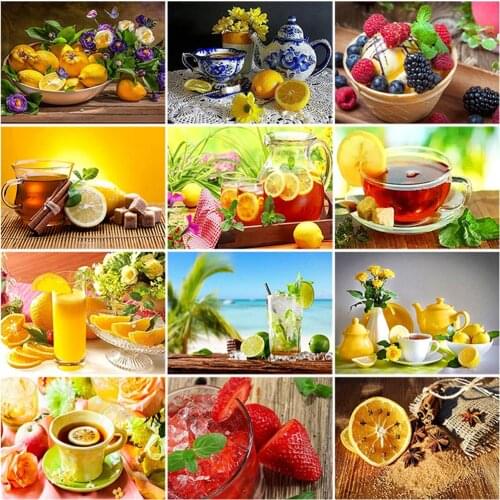 Diamond Painting Full Square/Round Fruit Watermelon Lemon Strawberry Embroidery Handmade Home Decoration Mosaic Creative Art