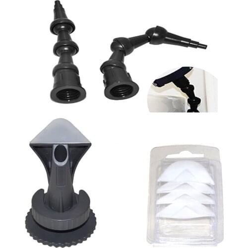 Free Ship 2pcs Revolving 360 degree bent 45degree bent nozzle All Corner Uses and 1set caulking nozzle for cartridge sealant use
