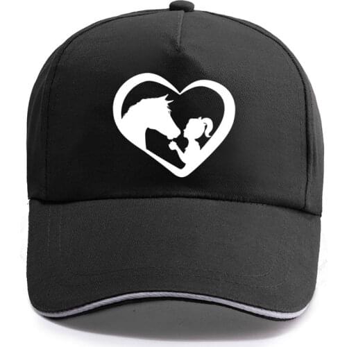 New Summer Horse With Girl Baseball Cap Unisex Women Men Cotton Love Animals Hat Snapback Hats Trucker Caps