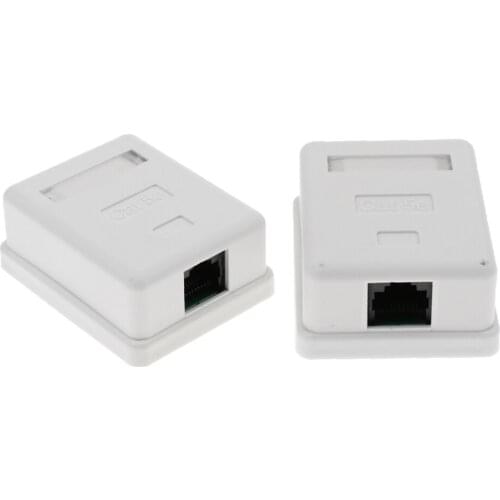 6pcs 1 Port Cat5e RJ45 Surface Mount Box With Jack Punch Down Keystone Jack and Ethernet Network Female Connector